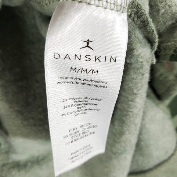 Danskin Hoodie Womens Medium Green Camo Long Sleeve Casual Pullover Sweatshirt - Picture 7 of 7